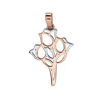 Rose Bouquet Pendant in 10K Rose and White Gold