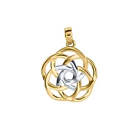 Two Tone Celtic Knot Pendant in 10K Yellow and White Gold