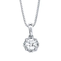 Diamond Pendant Necklace in 14K White Gold ( ct tw