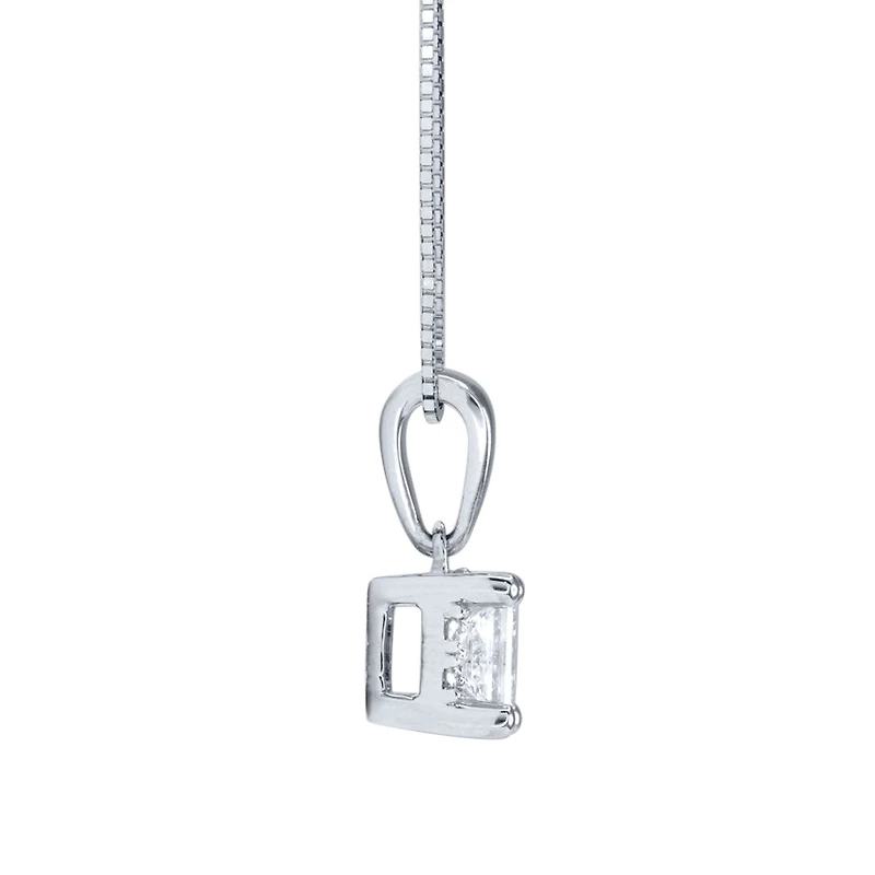 Princess Cut Diamond Pendant Necklace in 14K White Gold (0.50 ct tw)
