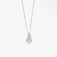 Diamond Cluster Necklace in 14K White Gold (0.50 ct tw)
