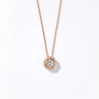 Diamond Halo Pendant Necklace in 14K Rose Gold (0.38 ct tw)