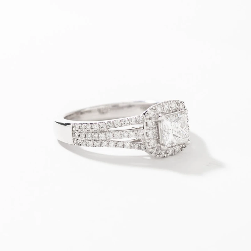 Princess Cut Diamond Engagement Ring 18K White Gold (1.47 ct tw)