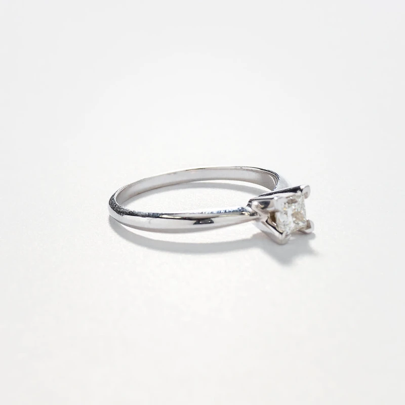 Princess Cut Diamond Solitaire Engagement Ring 14K White Gold (0.35