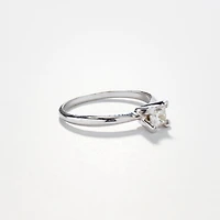 Princess Cut Diamond Solitaire Engagement Ring 14K White Gold (0.35
