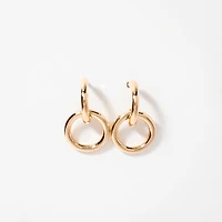Circle Drop Earrings in 10K Yellow Gold