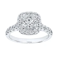 Halo Diamond Engagement Ring 14K White Gold (1.50ct tw)