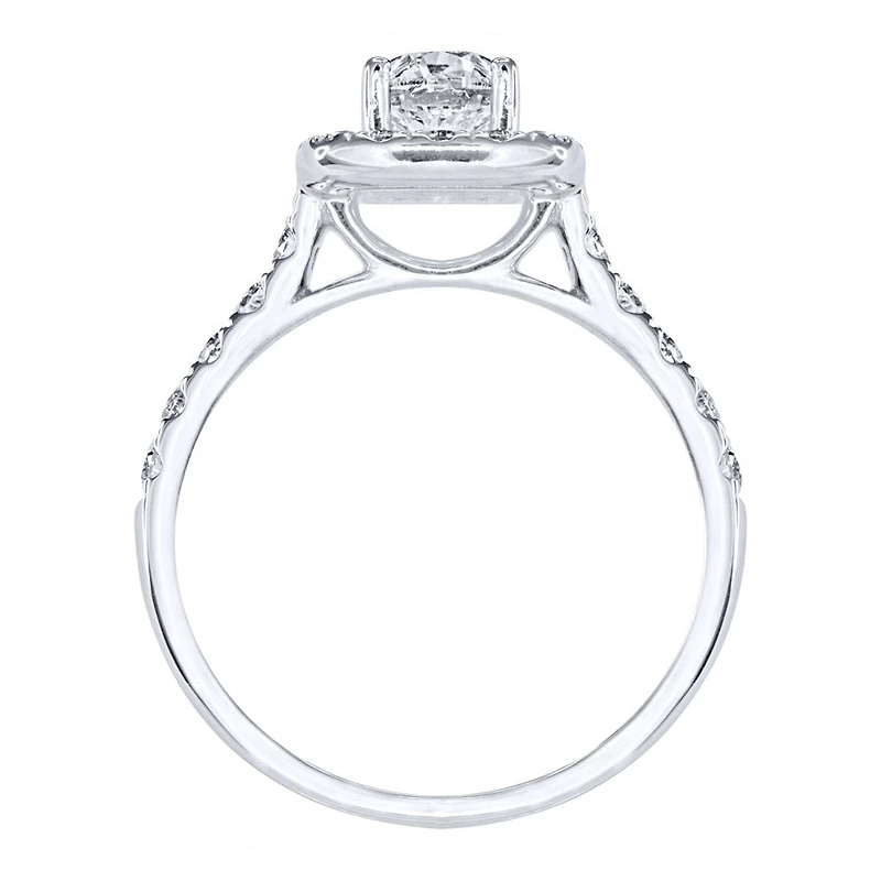 Halo Diamond Engagement Ring 14K White Gold (1.50ct tw)