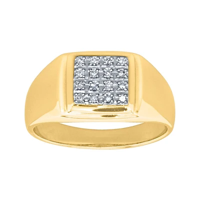 Bold Men's Diamond Ring 10K Yellow Gold (0.12ct tw)
