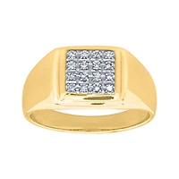 Bold Men's Diamond Ring 10K Yellow Gold (0.12ct tw)