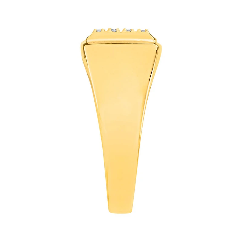 Bold Men's Diamond Ring 10K Yellow Gold (0.12ct tw)