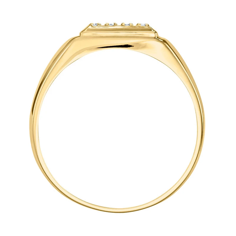 Bold Men's Diamond Ring 10K Yellow Gold (0.12ct tw)