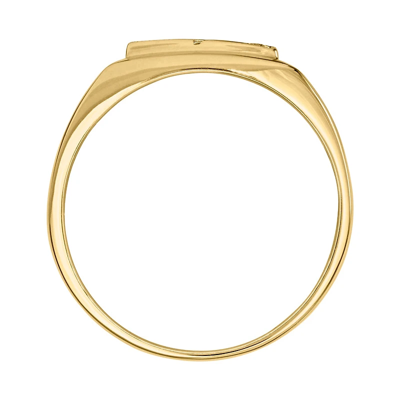 Men's Diamond Signet Ring 10K Yellow and White Gold (0.03ct tw)