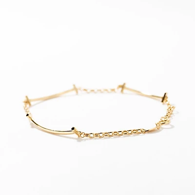 Bar Chain Bracelet in 10K Yellow Gold
