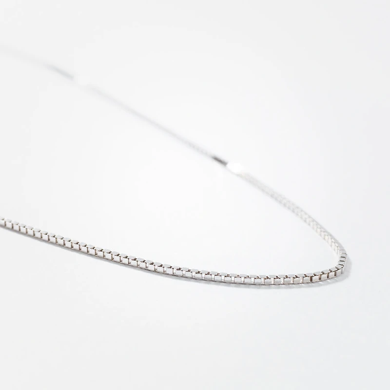 10K White Gold 1.00mm Box Chain (18")