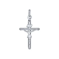10K White Gold Crucifix Cross Pendant