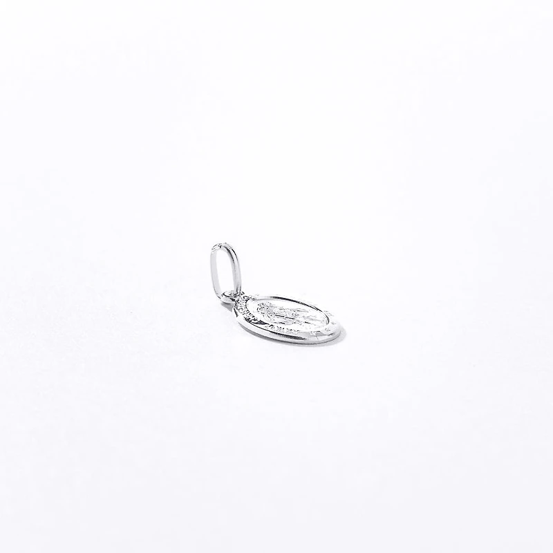 10K White Gold Saint Christopher Medal Charm