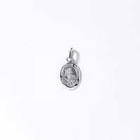 10K White Gold Saint Christopher Medal Charm
