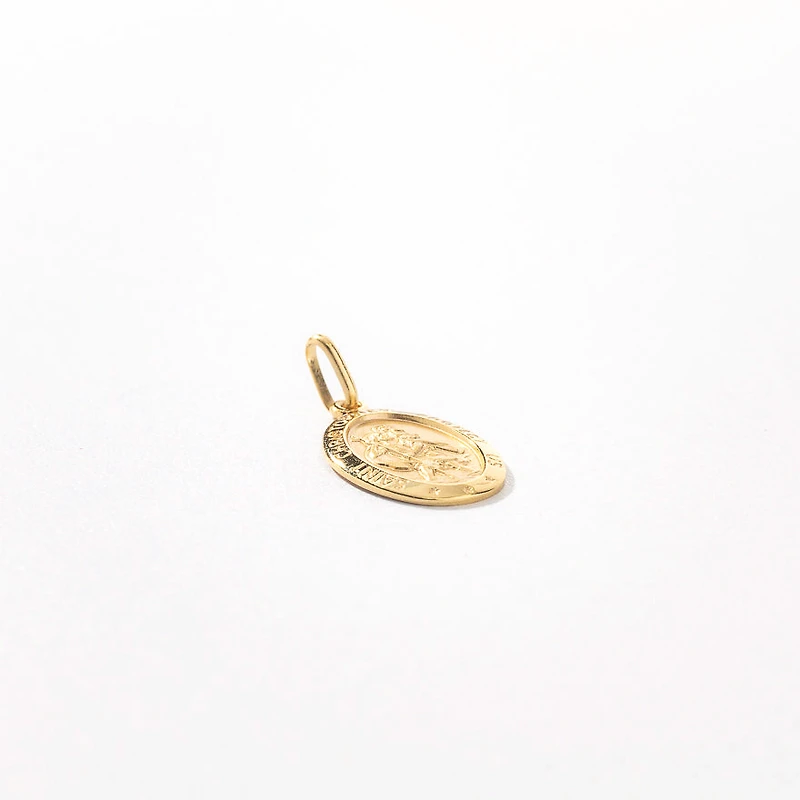10K Yellow Gold Saint Christopher Medal Charm