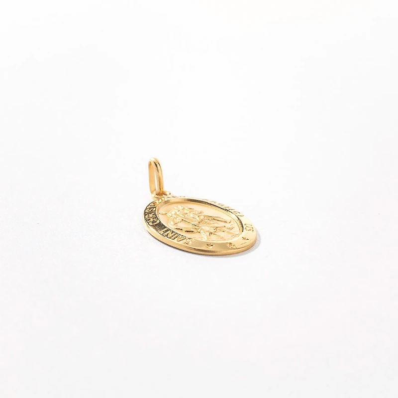 10K Yellow Gold Saint Christopher Medal Charm