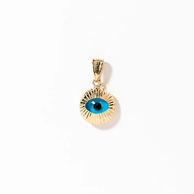 Evil Eye Charm in 10K Yellow Gold