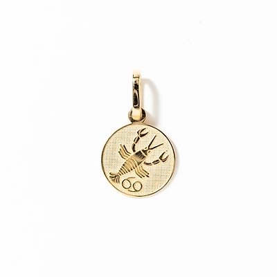Cancer Charm Pendant in 10K Yellow Gold