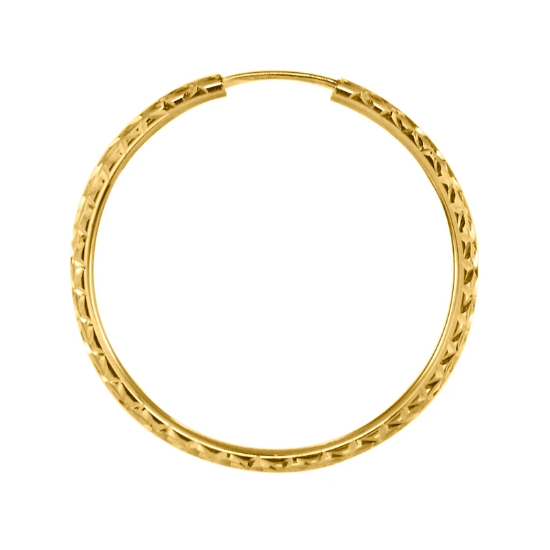 Diamond Cut Hoop Earrings in 10K Yellow Gold