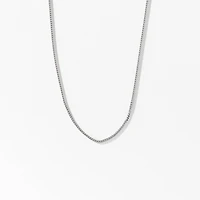 10K Italian White Gold 0.9mm Square Franco Chain (16")