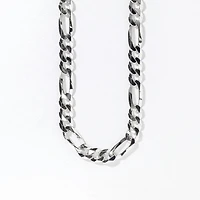 8mm Silver Figaro Chain (24”)