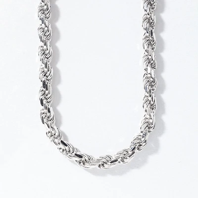 Silver 4.8mm Diamond Cut Rope Chain (24")