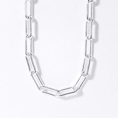 4.9mm Silver Paper Clip Chain (18”)