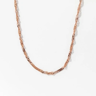10K White and Rose Gold 1.85mm Singapore Chain (18")