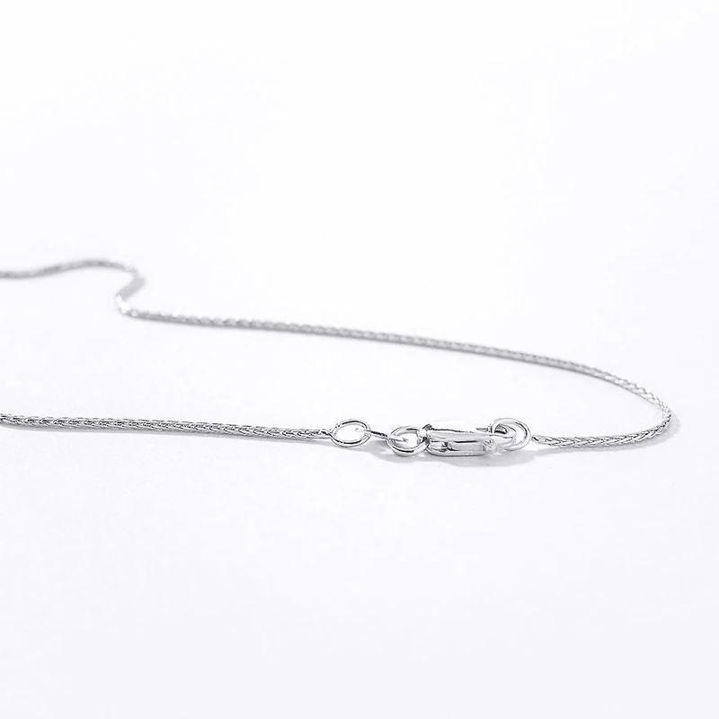 1.00 Diamond Cut Wheat Chain in 10K White Gold (18")