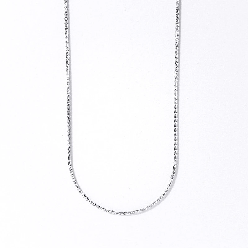 1.00 Diamond Cut Wheat Chain in 10K White Gold (18")