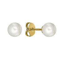 7-7.5mm Pearl Stud Earrings in 14K Yellow Gold