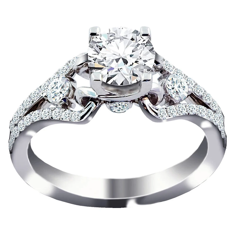 Diamond Engagement Ring 18K White Gold (1.41ct tw)
