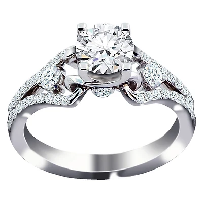 Diamond Engagement Ring 18K White Gold (1.41ct tw)