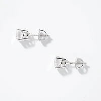 Lab Grown Round Cut Diamond Stud Earrings in 14K White Gold ( ct t
