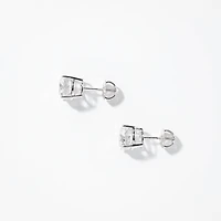 Lab Grown Round Cut Diamond Stud Earrings in 14K White Gold (4.00 ct t