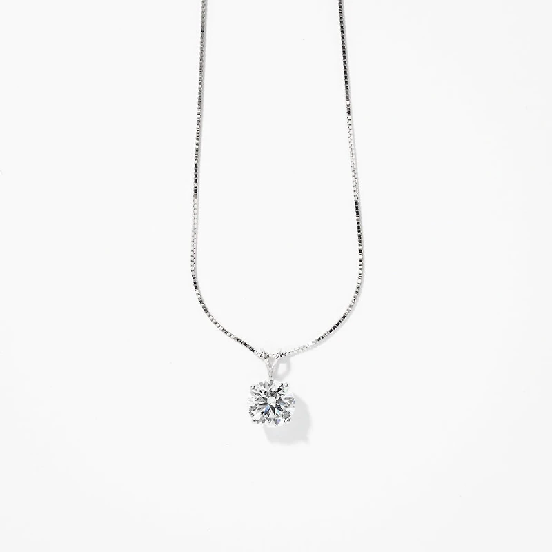 Lab Grown Diamond Necklace in 14K White Gold ( ct tw