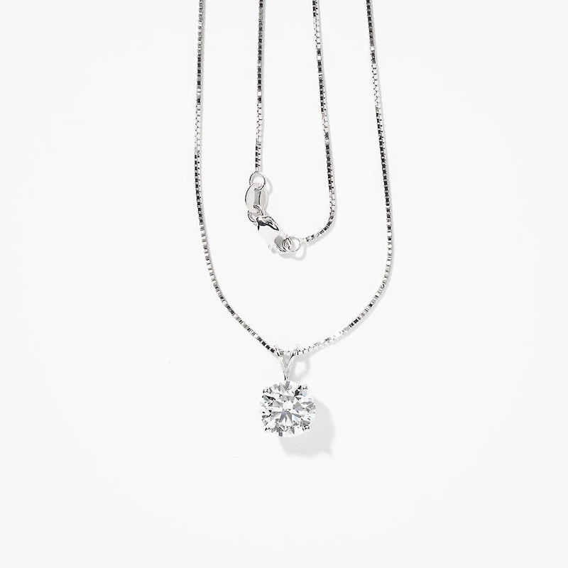 Lab Grown Diamond Necklace in 14K White Gold ( ct tw