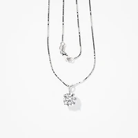 Lab Grown Diamond Necklace in 14K White Gold ( ct tw
