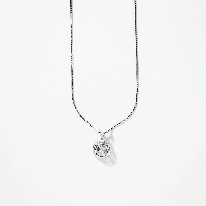 Lab Grown Diamond Necklace in 14K White Gold ( ct tw
