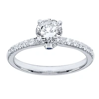 Lumina "Embrace" Ideal Cut Diamond Engagement Ring with Sapphire Accen