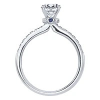 Lumina "Embrace" Ideal Cut Diamond Engagement Ring with Sapphire Accen