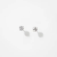 Lumina Ideal Cut Diamond Magnolia Solitaire Earrings in 18K White Gold