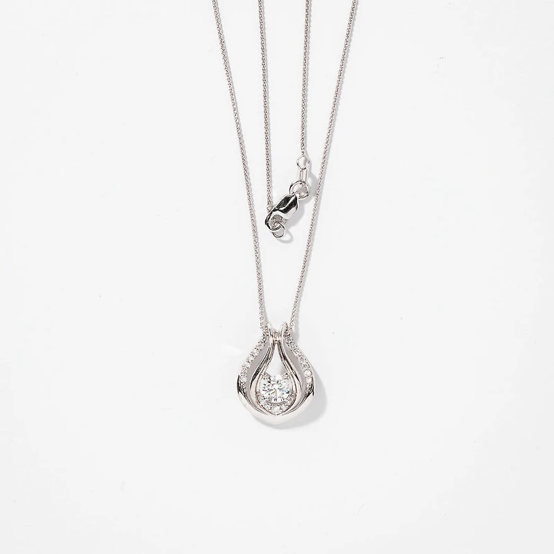 Lumina Ideal Cut Diamond 18K Pendant in White Gold (0.53ct tw)