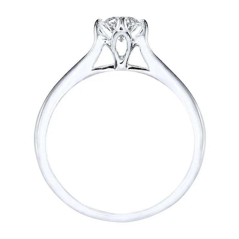 Lumina Ideal Cut Diamond Magnolia Solitaire Engagement Ring 18K Whi
