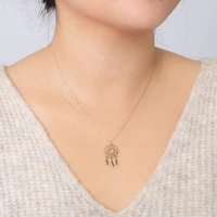 Dreamcatcher Pendant Necklace in 10K Yellow Gold
