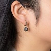 Diamond Cut Gold Hoop Earrings in 10K Yellow Gold